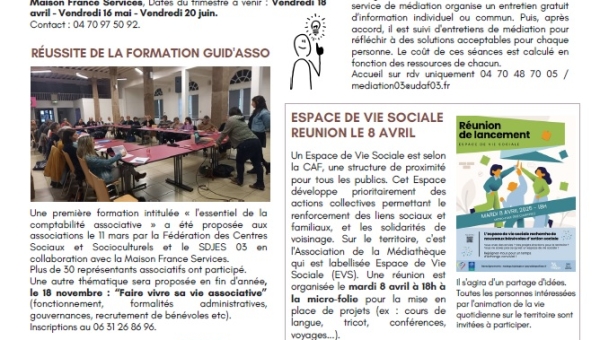 Lettre d'informations 2025 - N°19 Maison France Services Pays de Lapalisse 